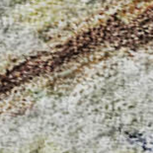 8' X 10' Copper Beige And Blue Striped Washable Area Rug With UV Protection