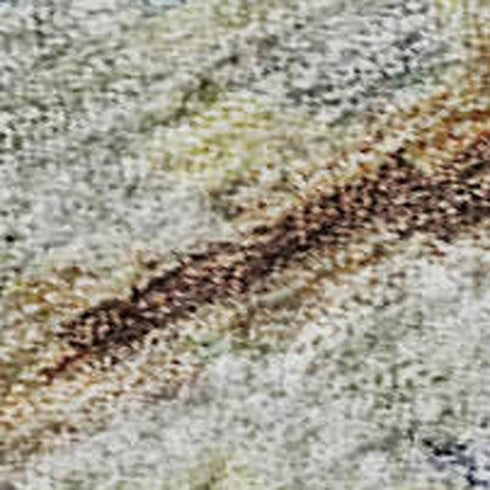 8' X 10' Copper Beige And Blue Striped Washable Area Rug With UV Protection