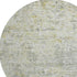 8' Sage Gold And Beige Abstract Washable Round Rug With UV Protection