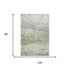 8' X 10' Artichoke Green Gray And Silver Abstract Washable Area Rug With UV Protection