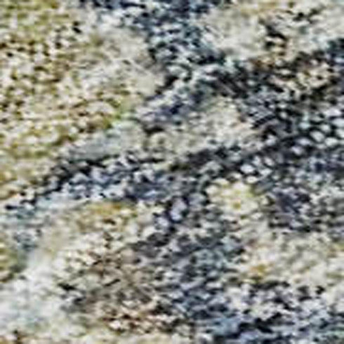 5' X 8' Blue Gold And Beige Abstract Washable Area Rug With UV Protection