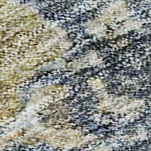 5' X 8' Blue Gold And Beige Abstract Washable Area Rug With UV Protection