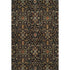 5' X 8' Black Gold And Blue Oriental Washable Area Rug With UV Protection