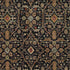 8' X 10' Black Gold And Blue Oriental Washable Area Rug With UV Protection