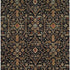 8' X 10' Black Gold And Blue Oriental Washable Area Rug With UV Protection