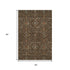 5' X 8' Chocolate Copper And Blue Oriental Washable Area Rug With UV Protection