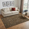 5' X 8' Chocolate Copper And Blue Oriental Washable Area Rug With UV Protection