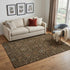 5' X 8' Chocolate Copper And Blue Oriental Washable Area Rug With UV Protection