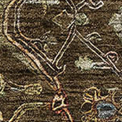 5' X 8' Chocolate Copper And Blue Oriental Washable Area Rug With UV Protection