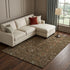 9' X 12' Chocolate Copper And Blue Oriental Washable Area Rug With UV Protection