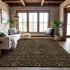 9' X 12' Chocolate Copper And Blue Oriental Washable Area Rug With UV Protection
