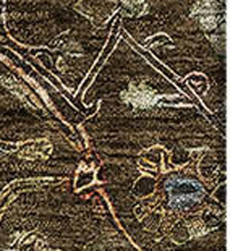 9' X 12' Chocolate Copper And Blue Oriental Washable Area Rug With UV Protection