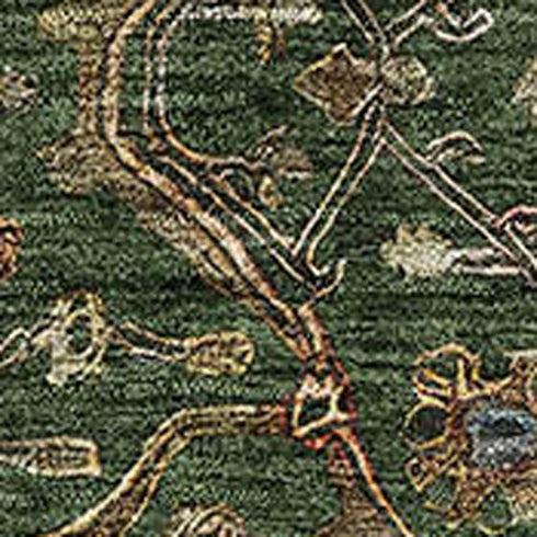 5' X 8' Emerald Copper And Beige Oriental Washable Area Rug With UV Protection