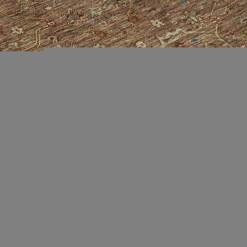 8' Rust Gold And Blue Oriental Washable Round Rug With UV Protection