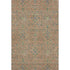 5' X 8' Coral Denim Blue And Green Oriental Washable Area Rug With UV Protection