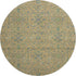 8' Orange Blue And Green Oriental Washable Round Rug With UV Protection