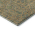 8' Orange Blue And Green Oriental Washable Round Rug With UV Protection