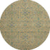 8' Orange Blue And Green Oriental Washable Round Rug With UV Protection