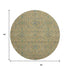 8' Orange Blue And Green Oriental Washable Round Rug With UV Protection