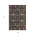 5' X 8' Black Gold Teal And Red Floral Washable Area Rug With UV Protection