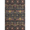 5' X 8' Black Gold Teal And Red Floral Washable Area Rug With UV Protection