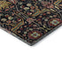 5' X 8' Black Gold Teal And Red Floral Washable Area Rug With UV Protection