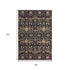 8' X 10' Black Gold Teal And Red Floral Washable Area Rug With UV Protection