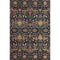 8' X 10' Black Gold Teal And Red Floral Washable Area Rug With UV Protection