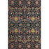 8' X 10' Black Gold Teal And Red Floral Washable Area Rug With UV Protection