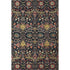 8' X 10' Black Gold Teal And Red Floral Washable Area Rug With UV Protection