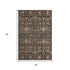 5' X 8' Chocolate Gold And Teal Floral Washable Area Rug With UV Protection