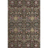 5' X 8' Chocolate Gold And Teal Floral Washable Area Rug With UV Protection