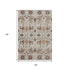 5' X 8' Ivory Gold Red And Teal Floral Washable Area Rug With UV Protection