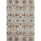5' X 8' Ivory Gold Red And Teal Floral Washable Area Rug With UV Protection