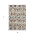 8' X 10' Ivory Gold Red And Teal Floral Washable Area Rug With UV Protection