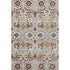 8' X 10' Ivory Gold Red And Teal Floral Washable Area Rug With UV Protection