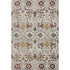 8' X 10' Ivory Gold Red And Teal Floral Washable Area Rug With UV Protection