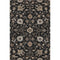 5' X 8' Black Ivory And Beige Floral Washable Area Rug With UV Protection