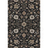 5' X 8' Black Ivory And Beige Floral Washable Area Rug With UV Protection