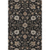 8' X 10' Black Ivory And Beige Floral Washable Area Rug With UV Protection