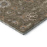 8' Brown Beige And Copper Floral Washable Round Rug With UV Protection