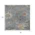 8' X 10' Denim Blue Beige And Copper Floral Washable Area Rug With UV Protection