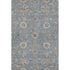 8' X 10' Denim Blue Beige And Copper Floral Washable Area Rug With UV Protection