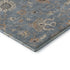 8' X 10' Denim Blue Beige And Copper Floral Washable Area Rug With UV Protection