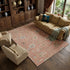 8' X 10' Pink Denim Blue And Silver Floral Washable Area Rug With UV Protection