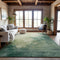 8' X 10' Green And Beige Abstract Washable Area Rug With UV Protection