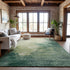 8' X 10' Green And Beige Abstract Washable Area Rug With UV Protection
