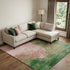 8' X 10' Pink And Emerald Abstract Washable Area Rug With UV Protection
