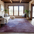 9' X 12' Purple And Lavender Abstract Washable Area Rug With UV Protection