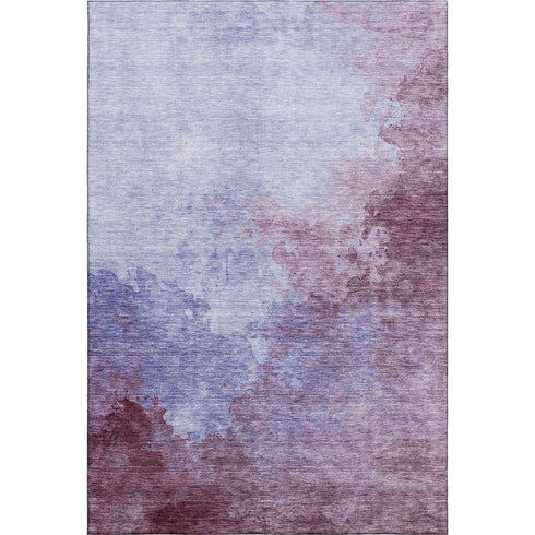9' X 12' Purple And Lavender Abstract Washable Area Rug With UV Protection